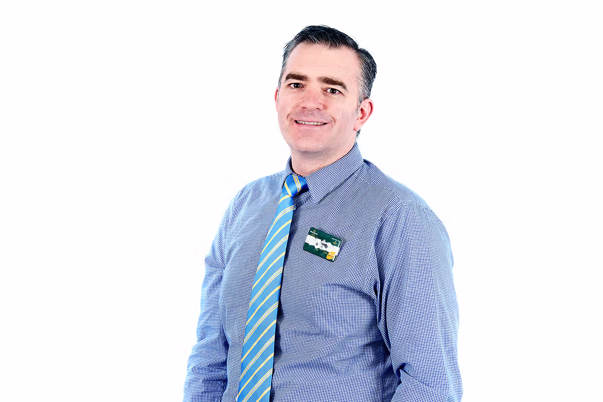 Business headshot photographed for Morrisons staff profile use