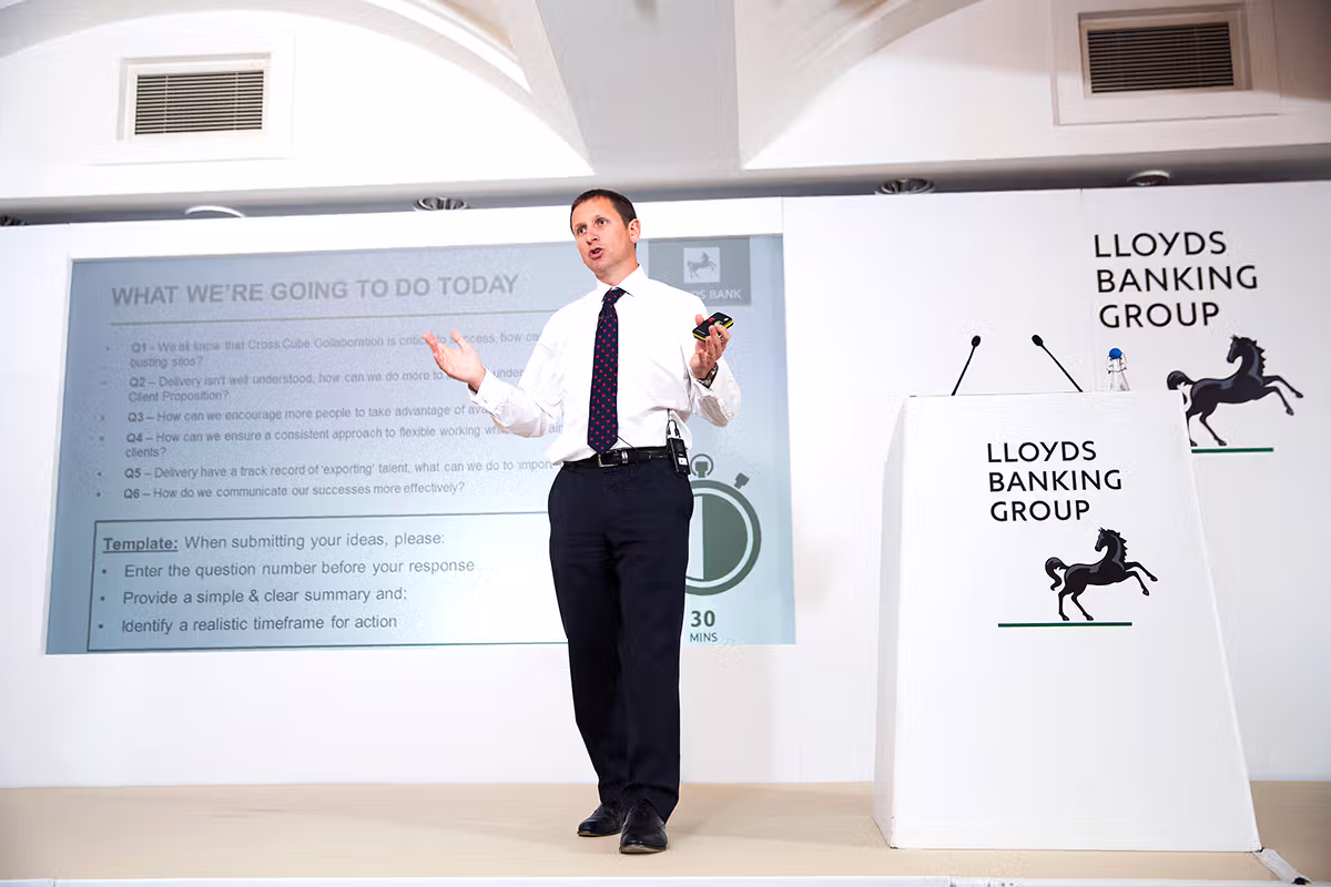 Business event photographer documenting a Lloyds Banking Group event in London